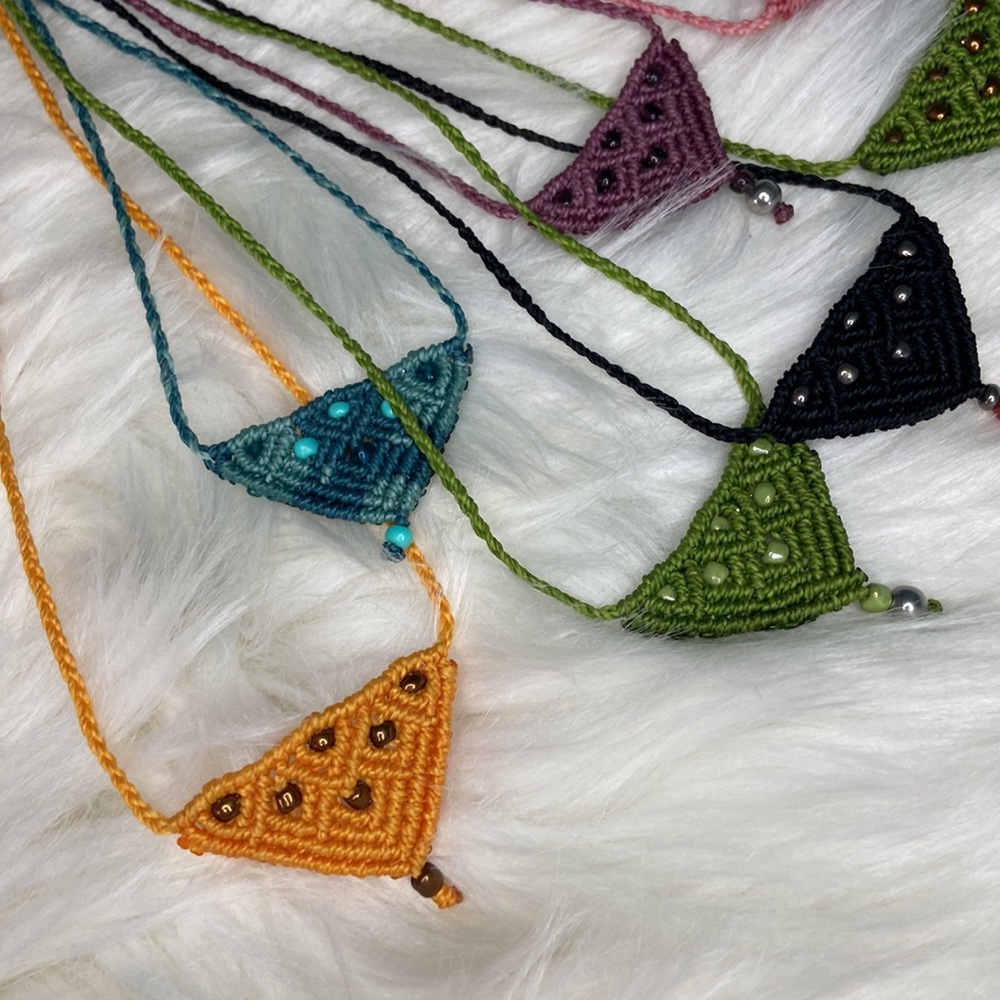 Adjustable Boho Style Beaded Macrame Necklaces. - image 1